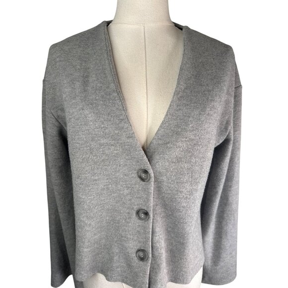 2/$30 ZARA Gray Small Ribbed Cardigan Sweater With Button Front V-Neck - Picture 10 of 11